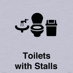 Toilets: Stalls and Wash Basin with Sanitary Bin